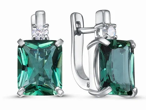 Серьги с английским замком из серебра