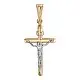 Подвеска крест из комбинированного золота