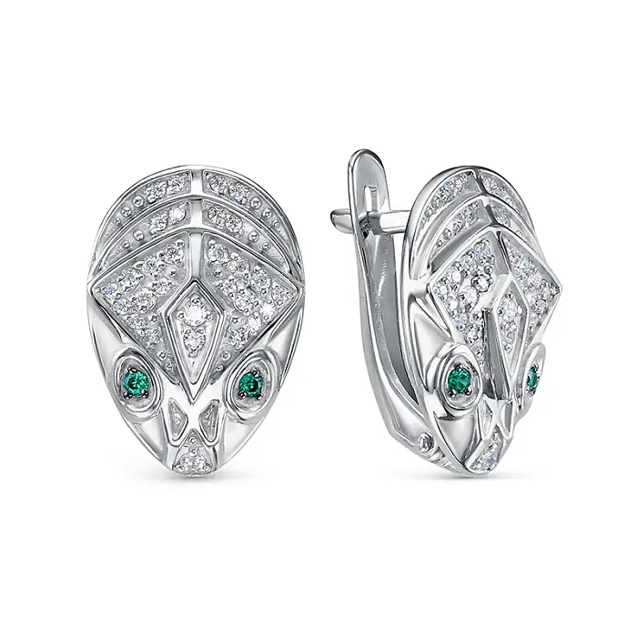 Серьги с английским замком из серебра