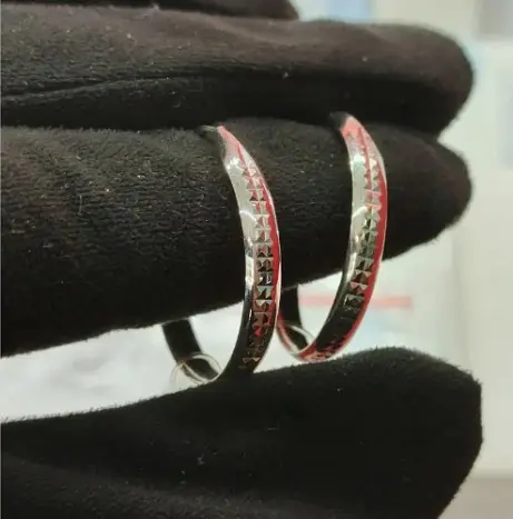 Серьги конго из белого золота без вставок