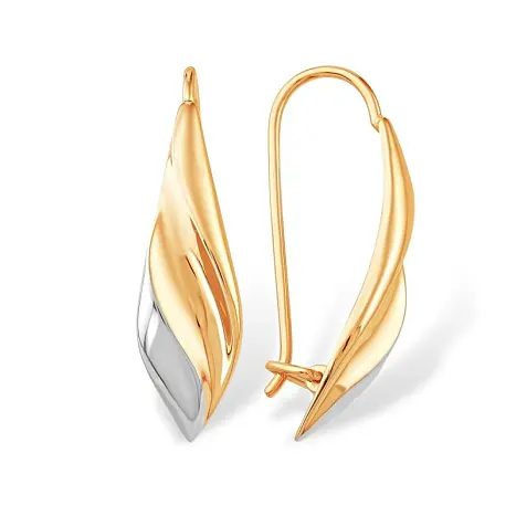 Серьги петельки из красного золота