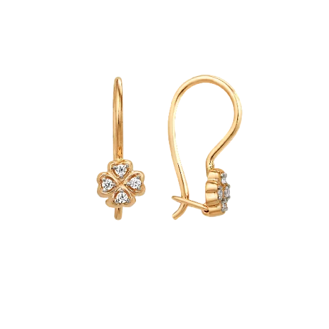 Серьги детские из красного золота