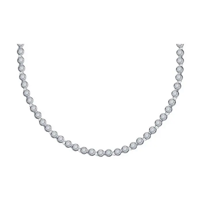 Цепь колье из белого золота