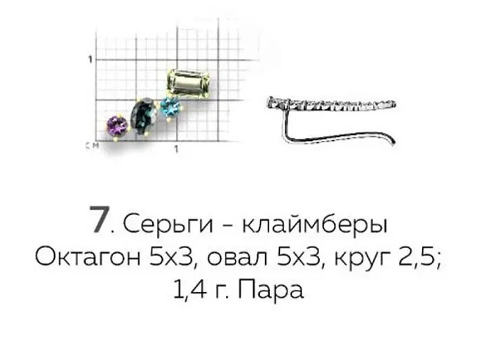 Серьги зажимы из красного золота