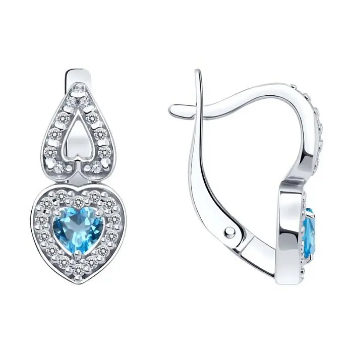 Серьги с английским замком из серебра