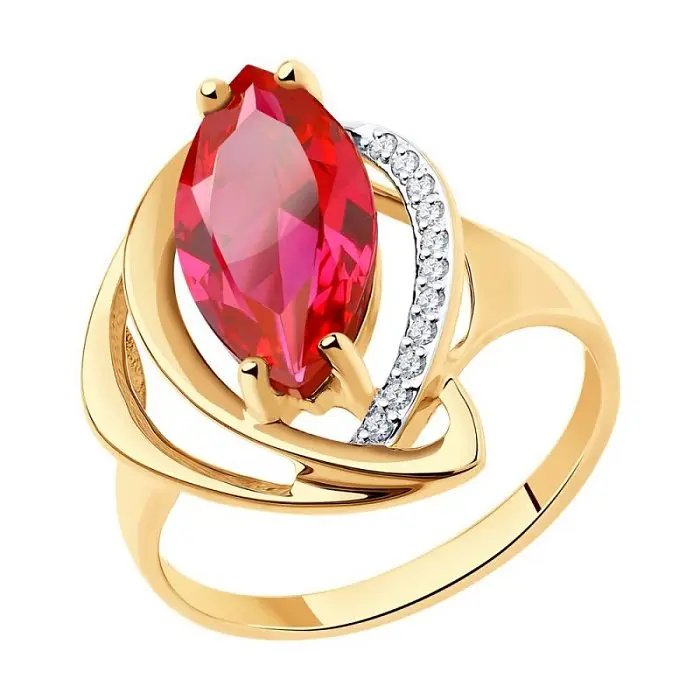 Кольцо декоративное из красного золота