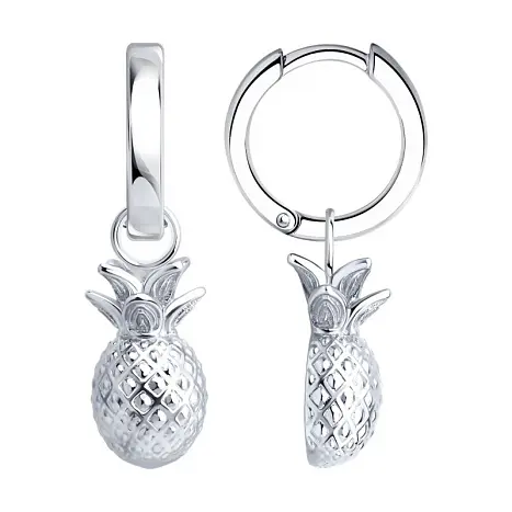 Серьги подвесные из серебра