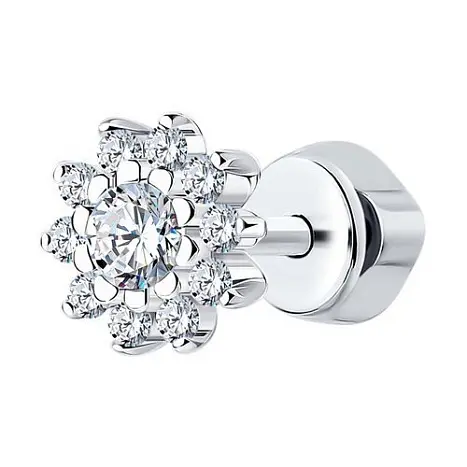 Серьги одиночные из серебра