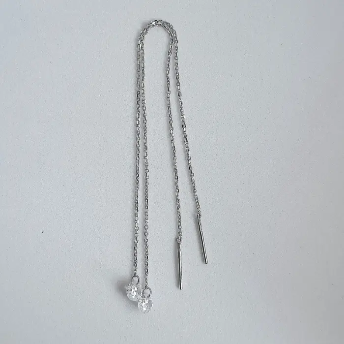 Серьги цепочки из серебра