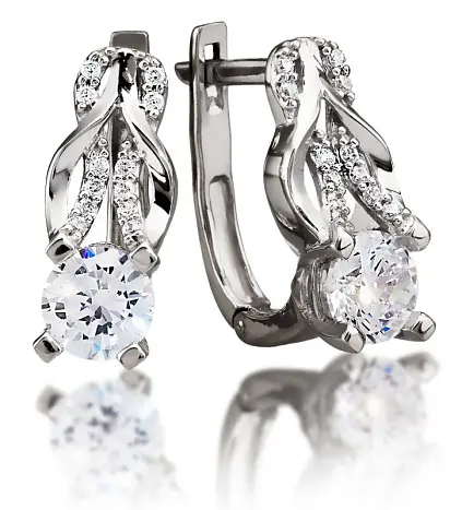 Серьги с английским замком из серебра