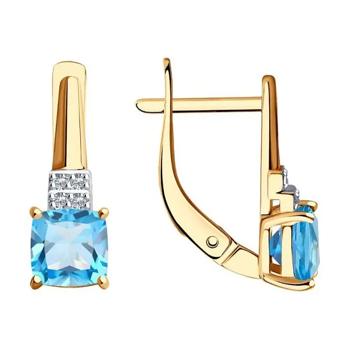 Серьги с английским замком из красного золота