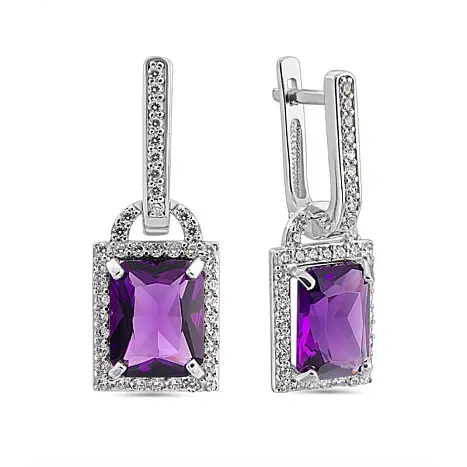 Серьги подвесные из серебра