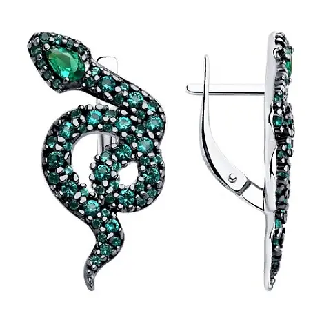 Серьги с английским замком из серебра