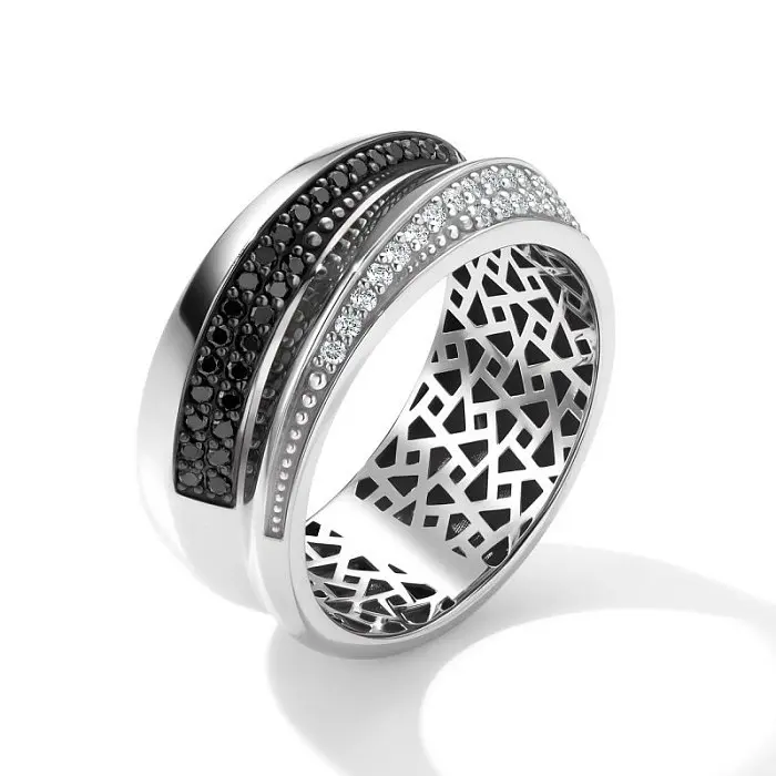 Кольцо декоративное из белого золота