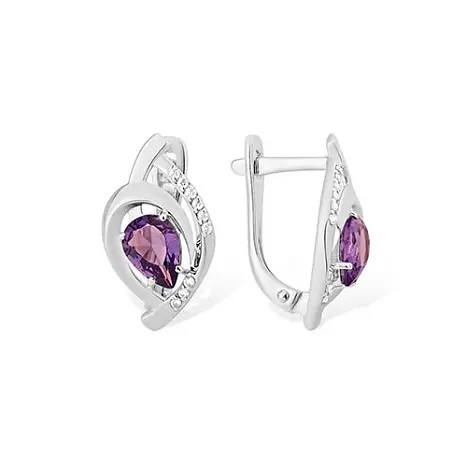 Серьги с английским замком из серебра