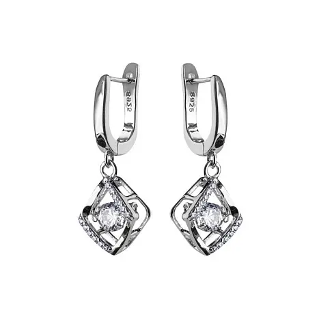 Серьги подвесные из серебра