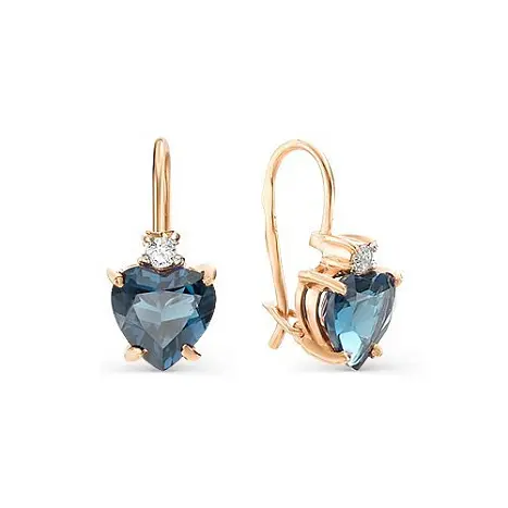 Серьги петельки из красного золота