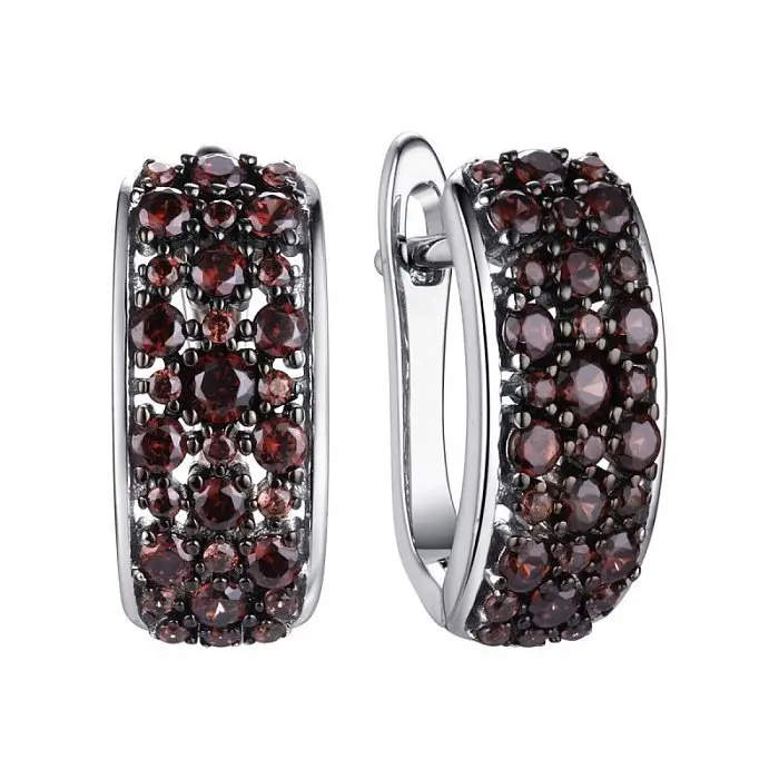 Серьги с английским замком из серебра