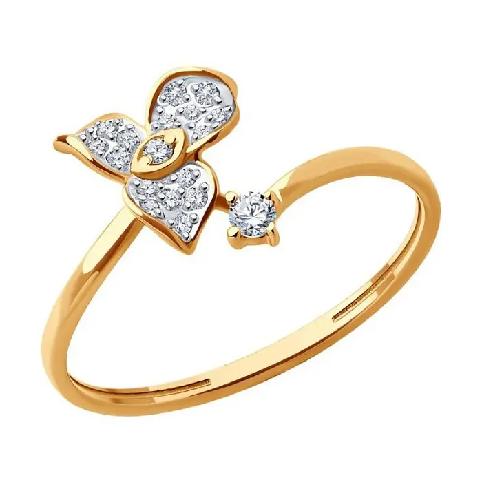 Кольцо декоративное из красного золота