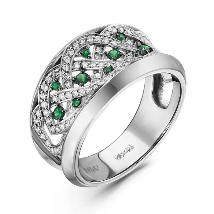 Кольцо декоративное из белого золота