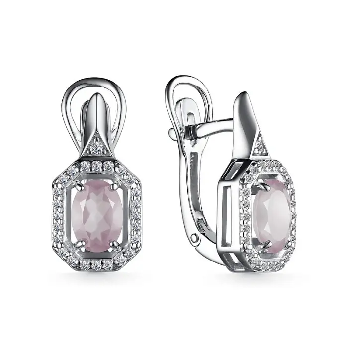 Серьги с английским замком из серебра