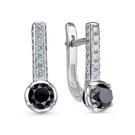 Серьги с английским замком из белого золота
