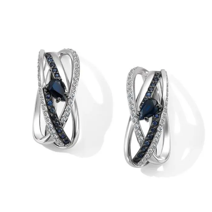 Серьги с английским замком из белого золота Серьги с английским замком из белого золота