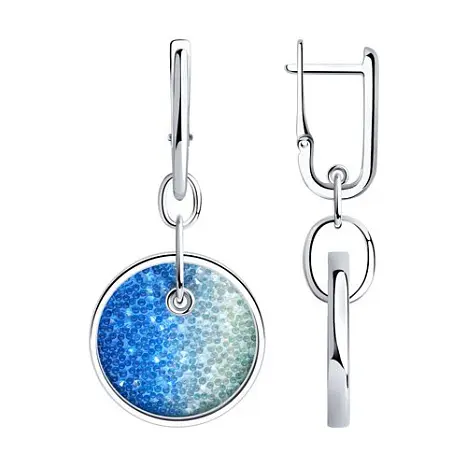 Серьги подвесные из серебра