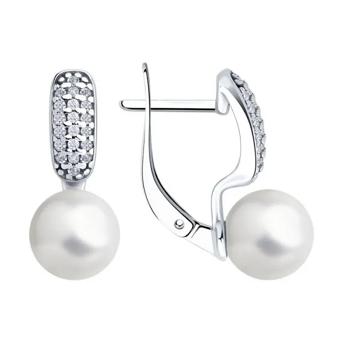 Серьги с английским замком из серебра