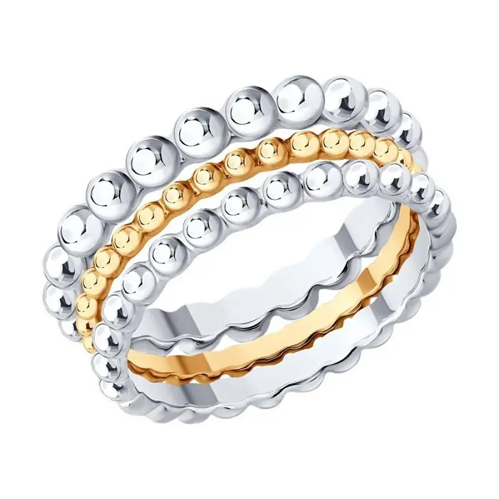 Кольцо сборное фаланговое из позолоты