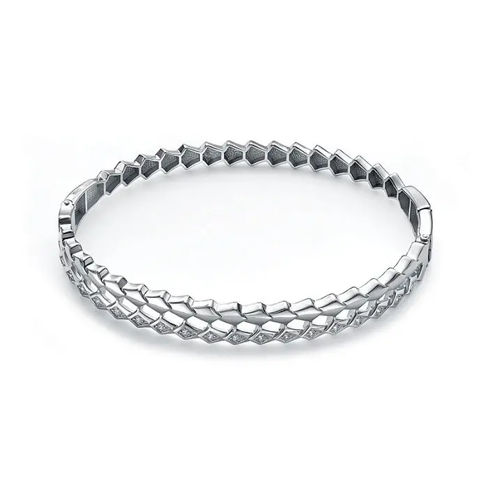 Браслет жесткий из серебра