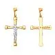 Подвеска крест из комбинированного золота