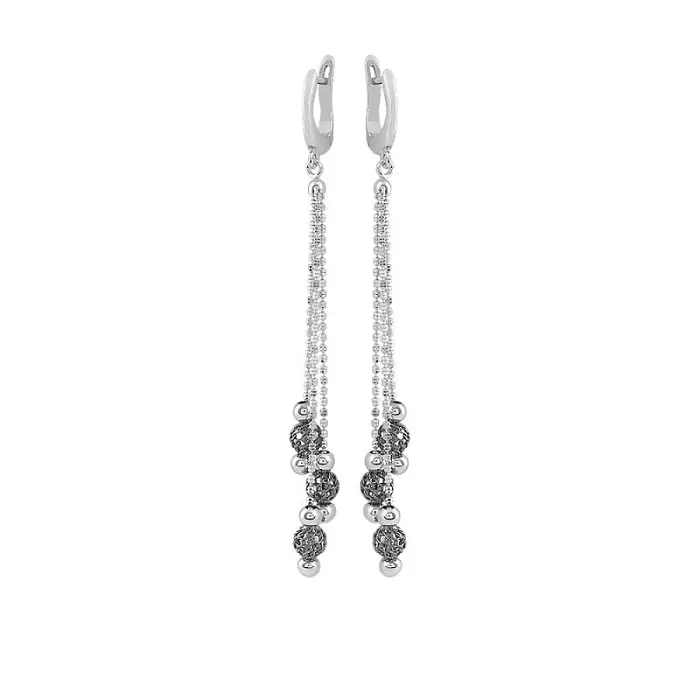 Серьги подвесные из серебра