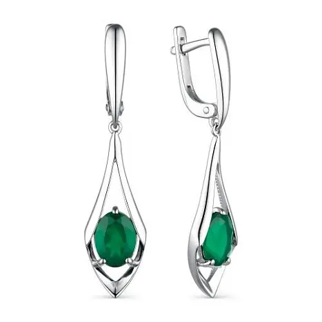 Серьги подвесные из серебра