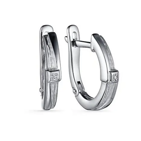 Серьги с английским замком из серебра
