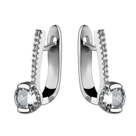 Серьги с английским замком из серебра