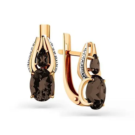 Серьги с английским замком из красного золота