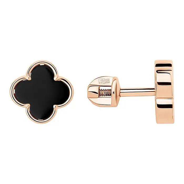 Серьги пуссеты из красного золота