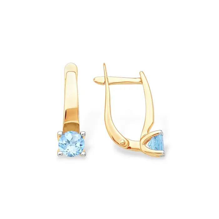 Серьги с английским замком из красного золота