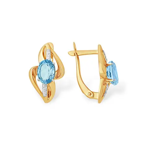 Серьги с английским замком из красного золота