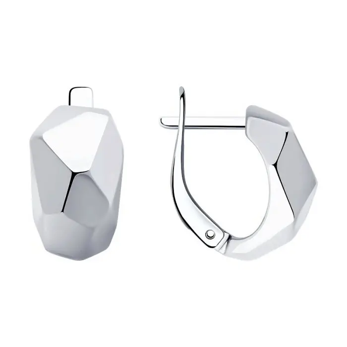 Серьги с английским замком из серебра