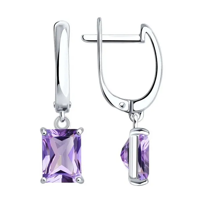 Серьги подвесные из серебра