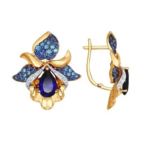 Серьги с английским замком из красного золота