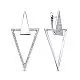 Серьги подвесные из белого золота