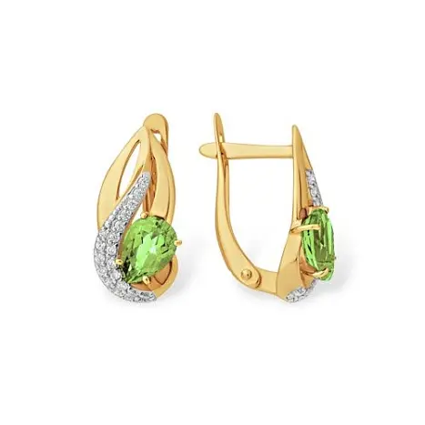 Серьги с английским замком из красного золота