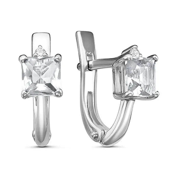 Серьги с английским замком из серебра