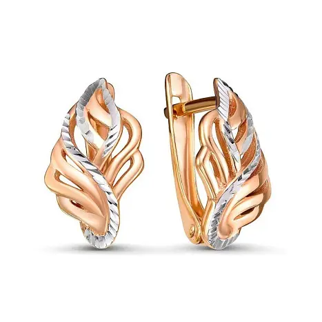 Серьги с английским замком из позолоты