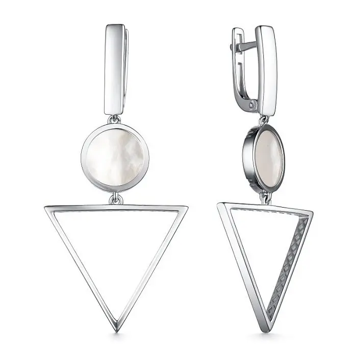 Серьги подвесные из серебра