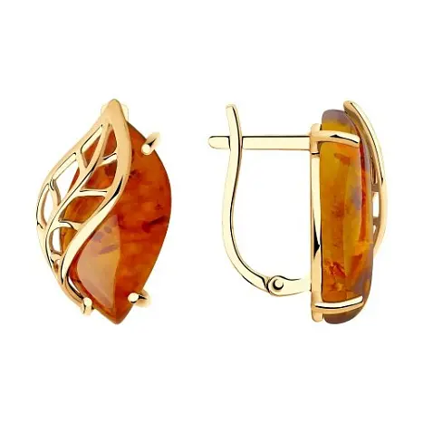 Серьги с английским замком из красного золота