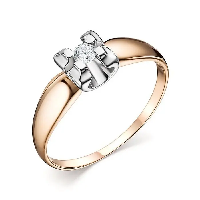 Кольцо декоративное из комбинированного золота